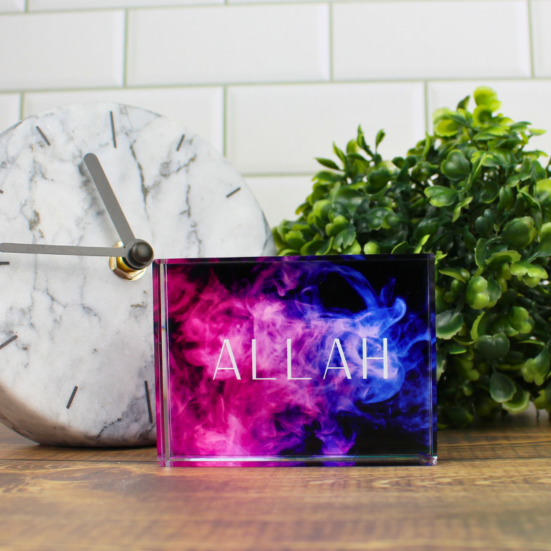 Allah SWT Islamic glass home decor.