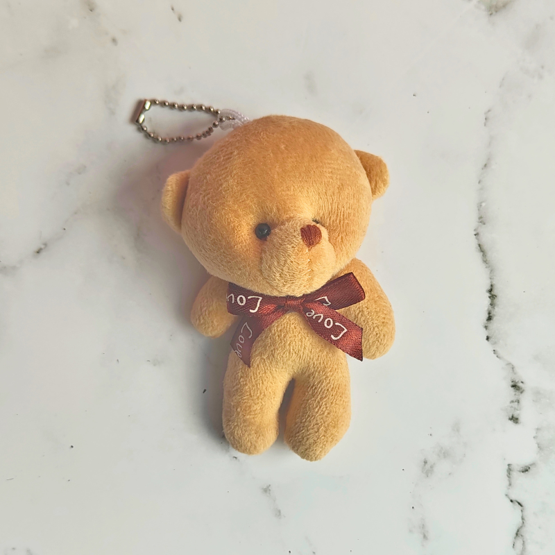 Brown teddy bear keyring / small toy for kids.