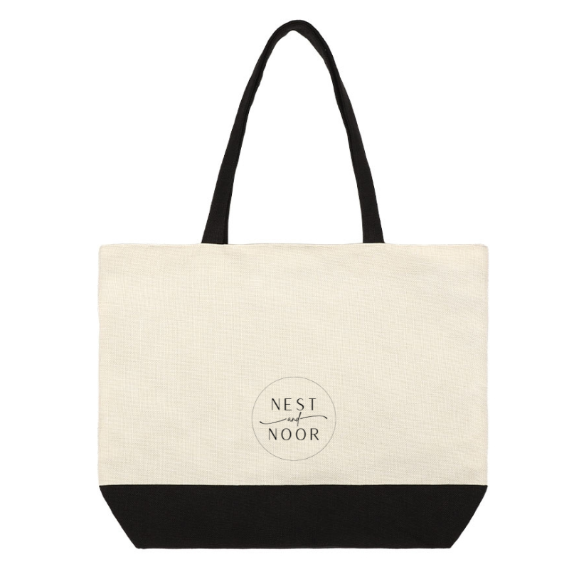 Zip Jute Tote - Plants 1