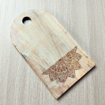 Wooden Serving Board - Half Mandala