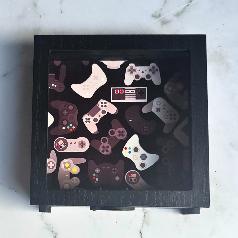 Wooden Money Box - Retro Gaming