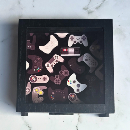 Wooden Money Box - Retro Gaming