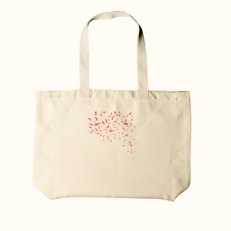 Wide Tote Bag - Rose Petals
