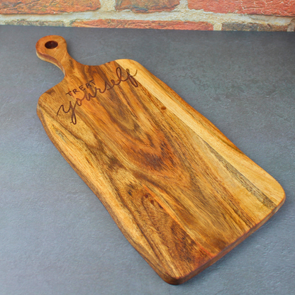 Engraved Dessert Platter Tray | Wooden Acacia Board | Treat Yourself Unique Dessert Platter.