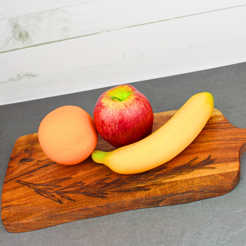 Acacia Serving Board with Engraved Rosemary design