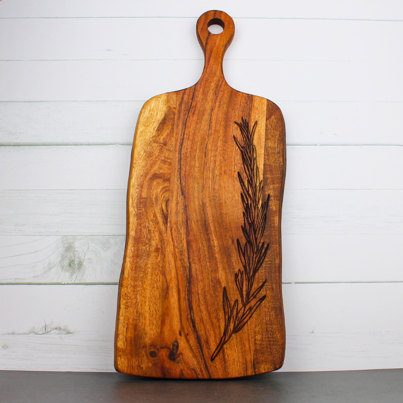 Rosemary Engraved Acacia Wooden Serving Board