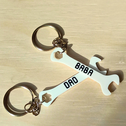Novelty Spanner Keyrings for Baba or Dad.