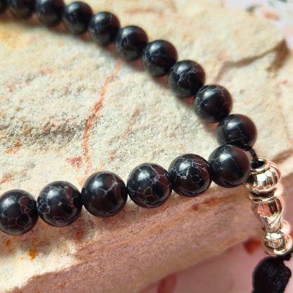Black stone 33 beads prayer beads. Islamic Tasbih beads.