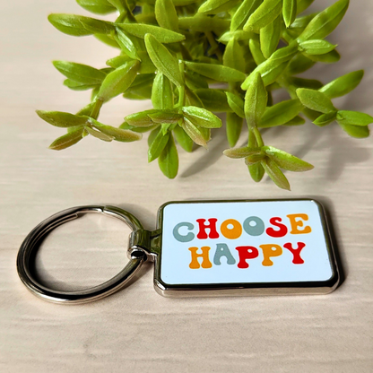 Choose Happy Hippy Keyring