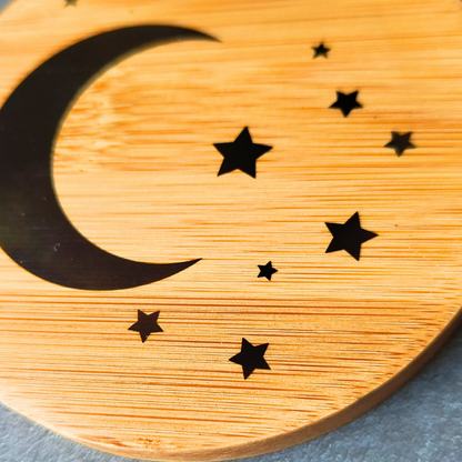 Islamic design printed bamboo coaster for work or home or the perfect gift for a new Muslim.