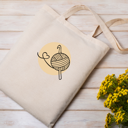 Adorable crochet lovers gift tote bag. Perfect for carrying yarn!