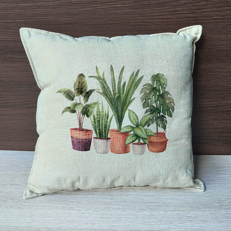Houseplants design decorative cushion
