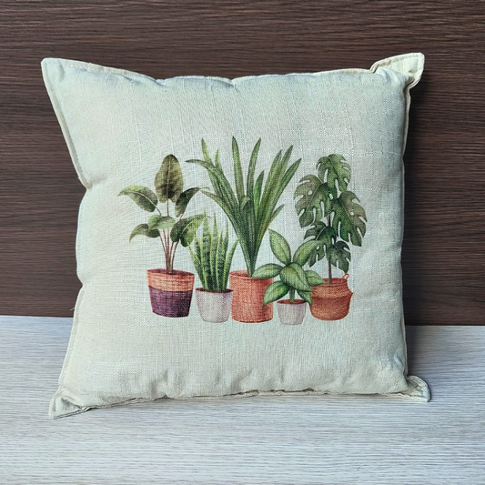 Houseplants design decorative cushion
