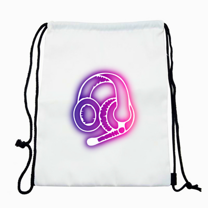 Gaming headset printed drawstring bag for teens.
