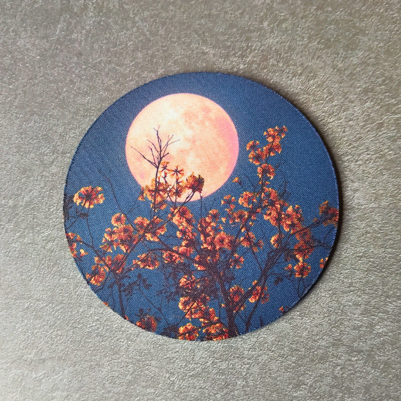 Full moon high in the sky neoprene non slip drink coasters.