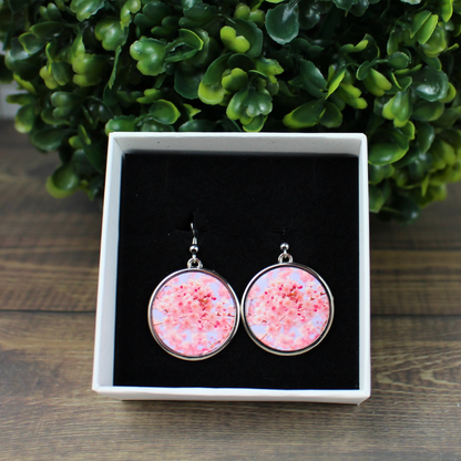 Round Earrings - Cherry Blossoms