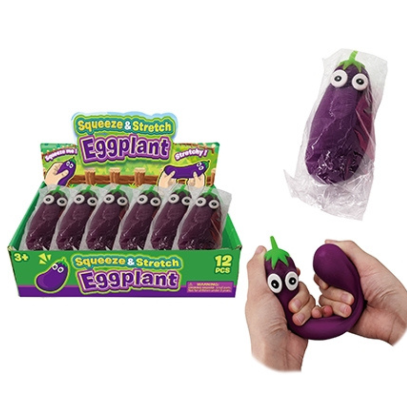 Squeeze & Stretch Eggplant Toy - Recommended for Ages 3+ | Sensory Play