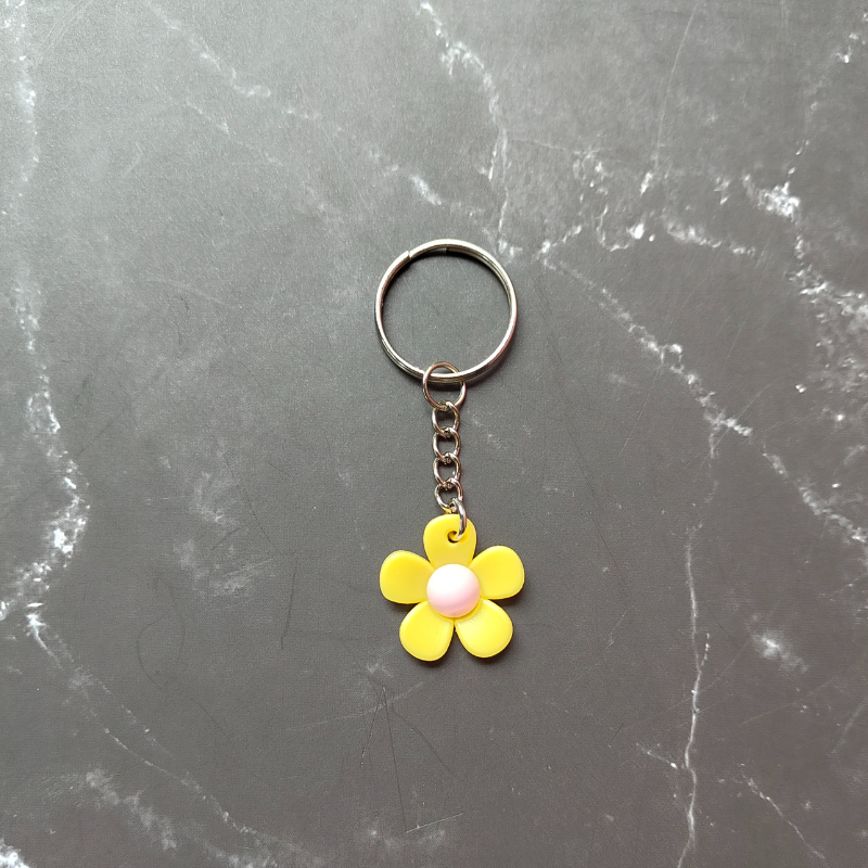 Yellow flower keyring, gift ideas for her.