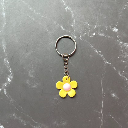 Yellow flower keyring, gift ideas for her.