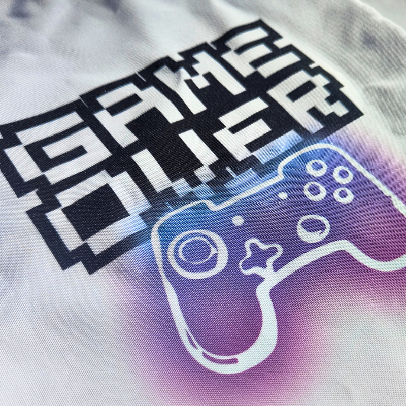 Game over design with game controller print - string backpack for teens.