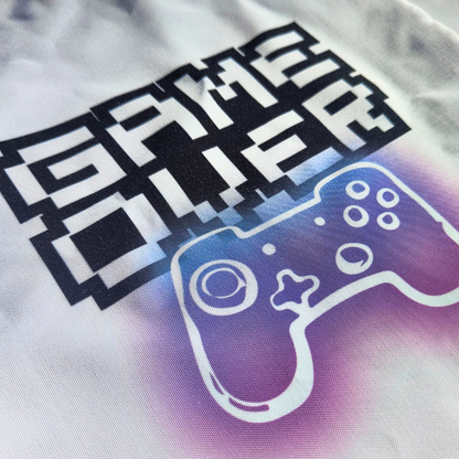 Game over design with game controller print - string backpack for teens.