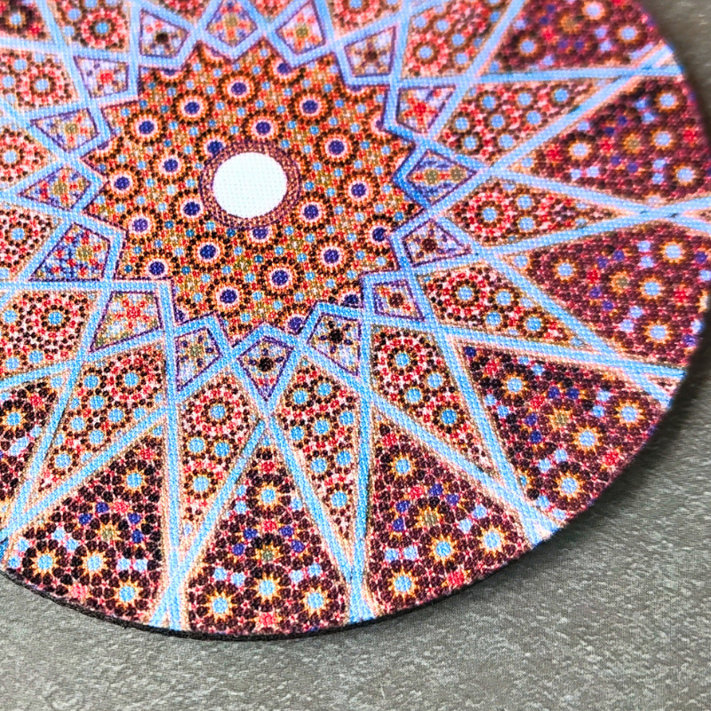 Cute Islamic themed drink coaster with non-slip backing.
