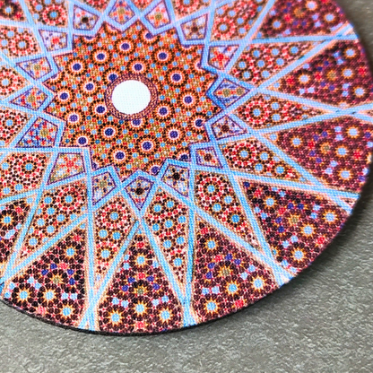 Cute Islamic themed drink coaster with non-slip backing.