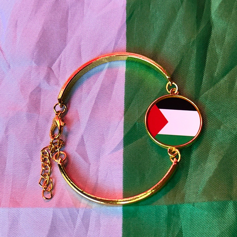 Gold-look Palestine flag bracelet - raise money for Gaza charity.