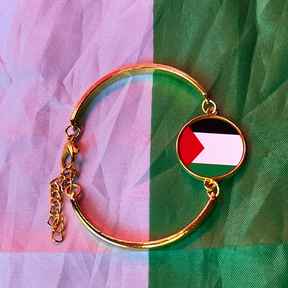 Gold-look Palestine flag bracelet - raise money for Gaza charity.