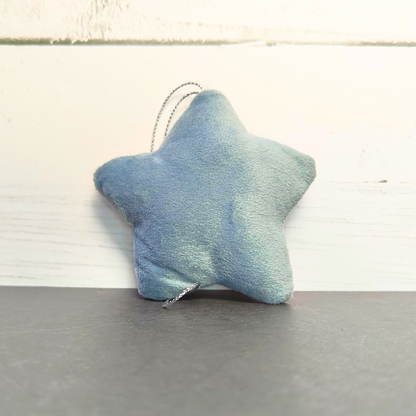 Grey or silver hanging plush star toy. Easy and cheap Ramadan decorations in Australia.