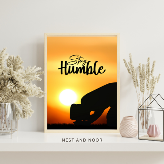 Sunset Islamic prayer silhouette art print, A4 digital download