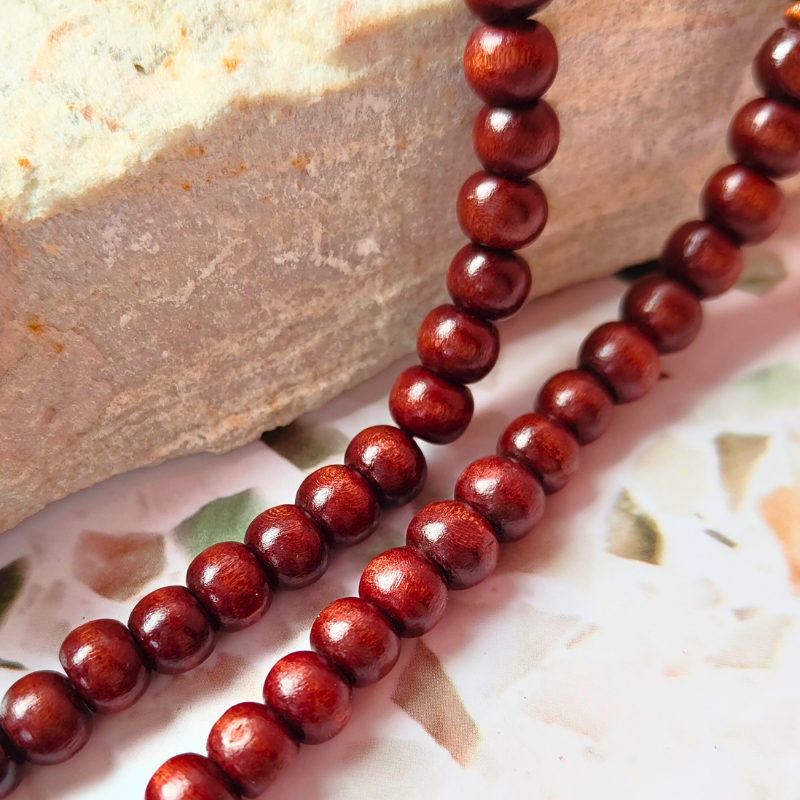 Dark wooden 99 bead prayer beads. Islamic Tasbih beads.