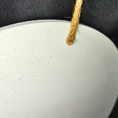 Stone finish round wooden hanging sign with black mdf lettering. Islamic home decor in Australia.