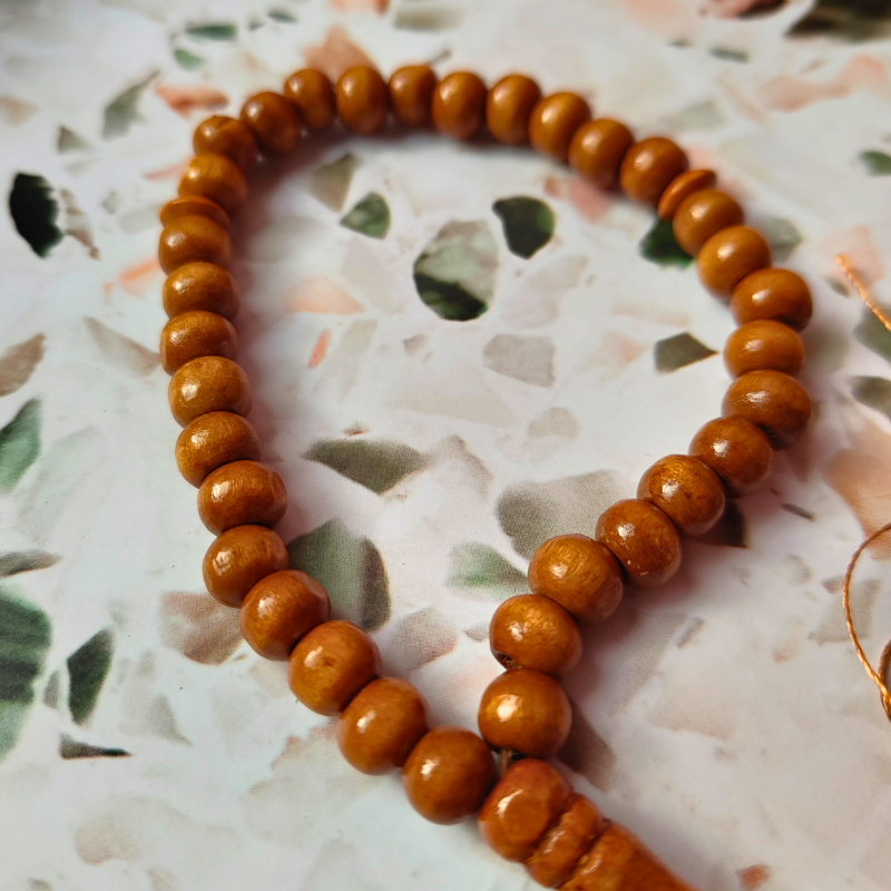 33 count Islamic Tasbih prayer beads with wooden beads and tassel.