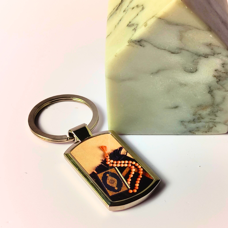 Silver look finish Islamic tasbih keyring. Gifts for modern Muslims in Australia.