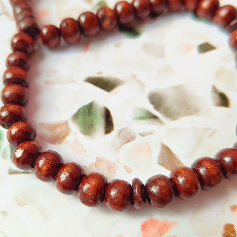 Dark wooden 33 bead Islamic prayer beads with tassel.