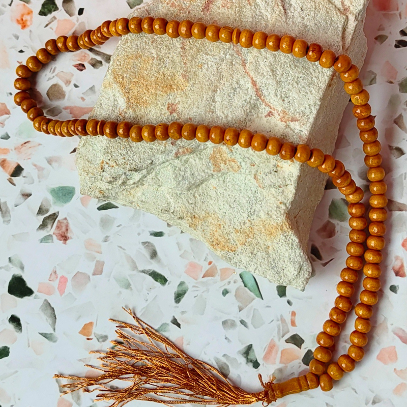 Light wooden look 99 bead 
Tasbih Islamic prayer counting beads.