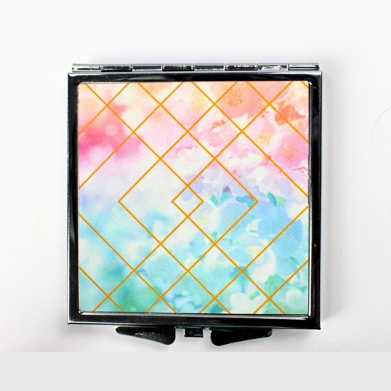 Compact Travel Mirror | Geometric Lines | Compact