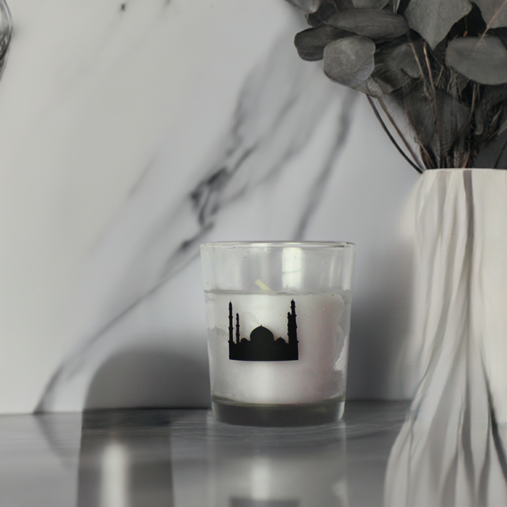 Islamic Mosque glass candle.