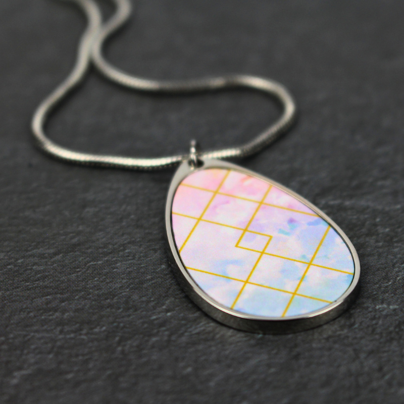 Teardrop Necklace - Pastel Geo