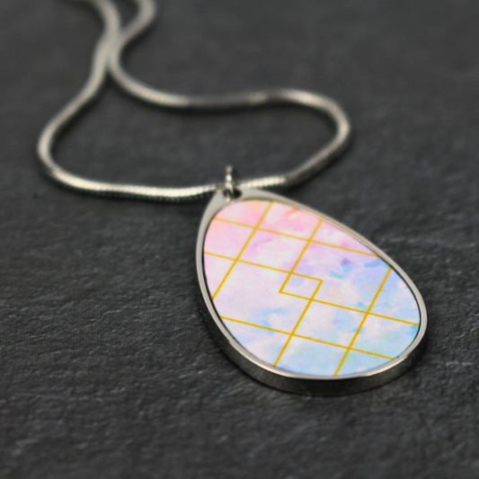 Teardrop Necklace - Pastel Geo