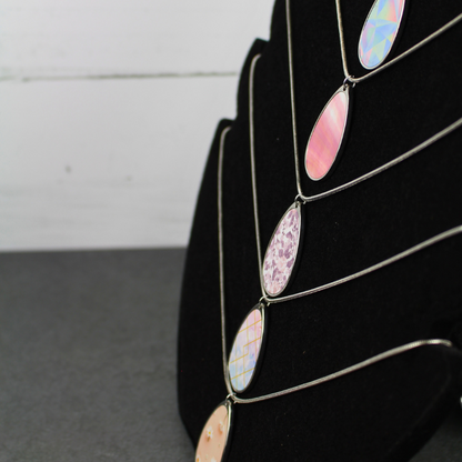 Teardrop Necklace - Black Floral