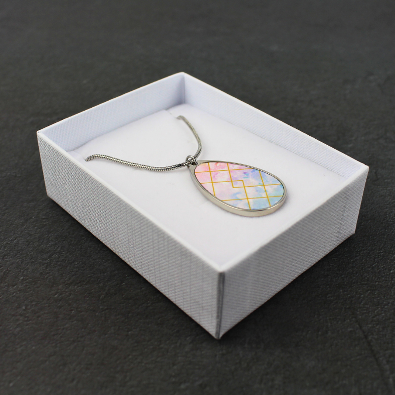Teardrop Necklace - Pastel Geo