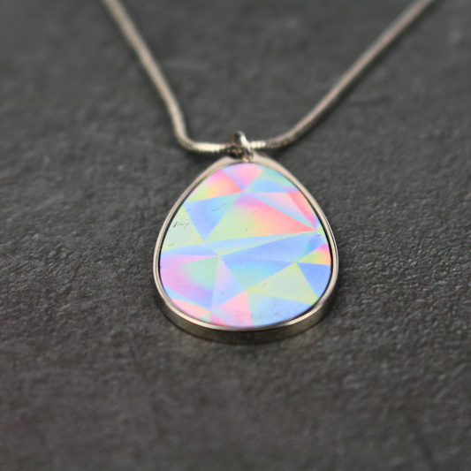 Teardrop Necklace - Rainbow Gem