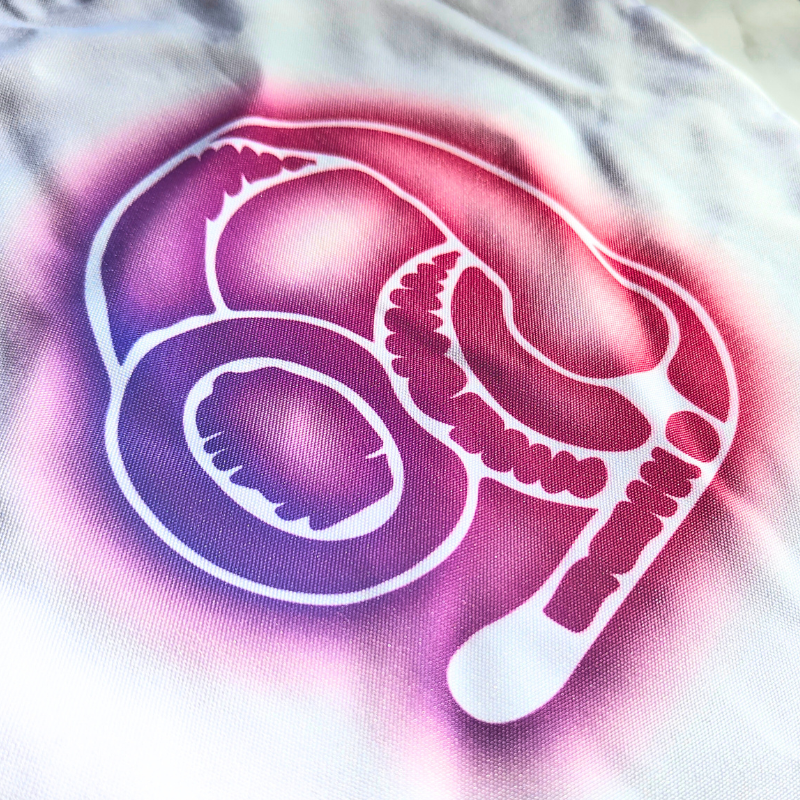 Neon look printed headset lightweight string backpack for gaming lovers.