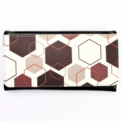 Vegan Leather Purse - Brown Geo Shapes