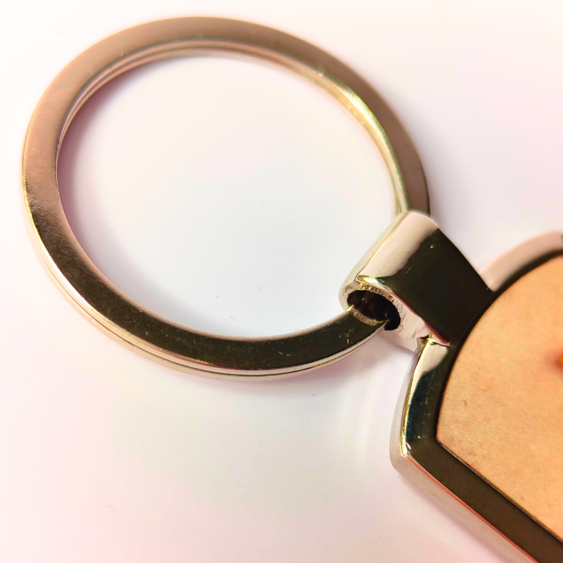 Rose gold look keyring closeup