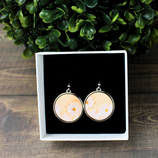 Round Earrings - Daisies
