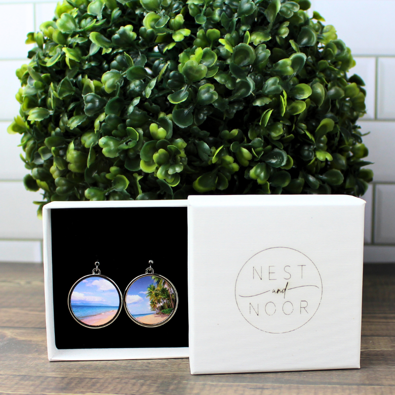 Round Earrings - Beach