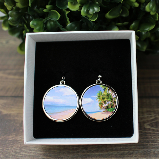 Round Earrings - Beach